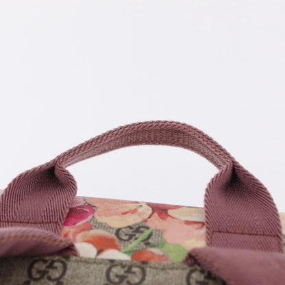 Gucci Buckle Blooms Print GG Coated Canvas, Beige, Canvas, Backpack