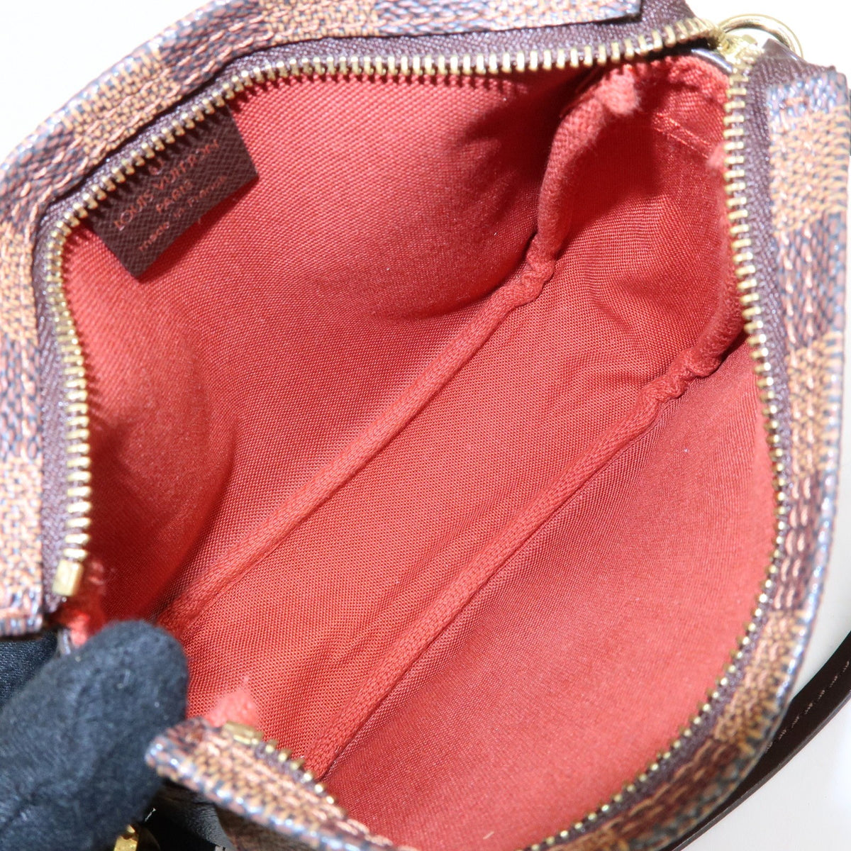 Louis Vuitton Trousse Make Up Damier, Brown, Canvas, Clutch