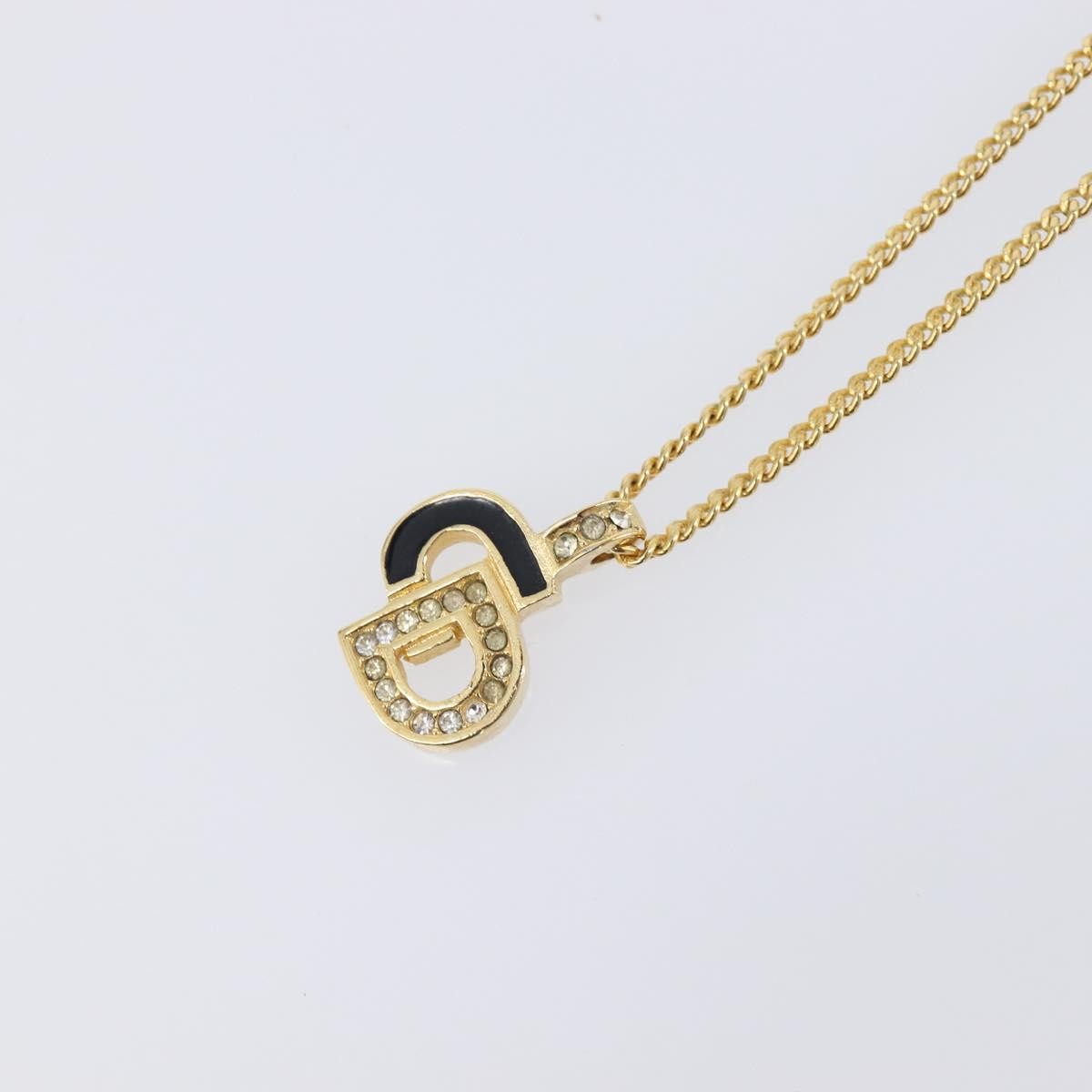 Christian Dior CD Pendant Metal, Gold, Metal, Necklace