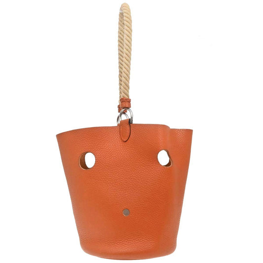 Hermes Mangeoire Clemence, Orange, Leather, Handbag