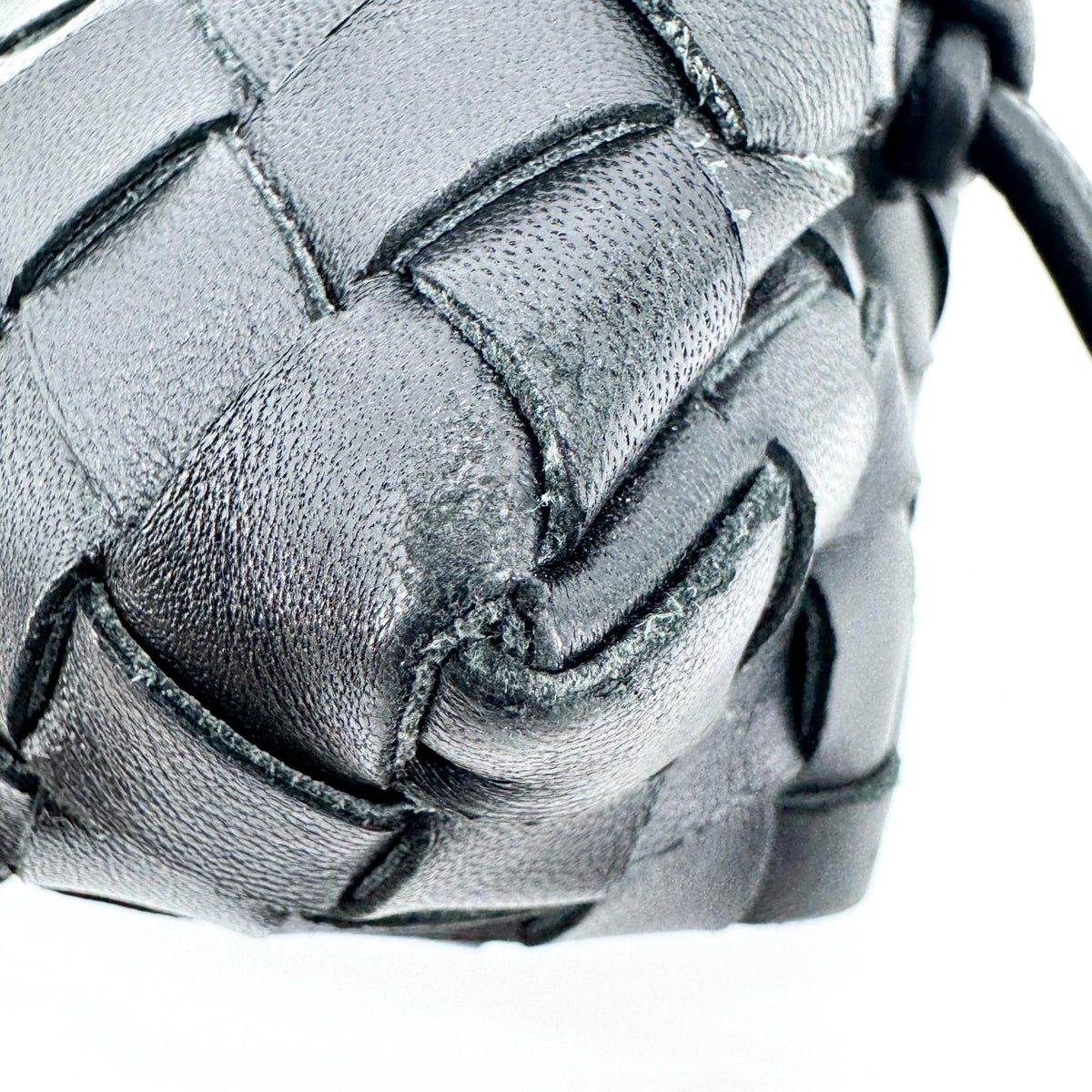 Bottega Veneta Loop Intrecciato Nappa, Black, Leather, Crossbody Bag