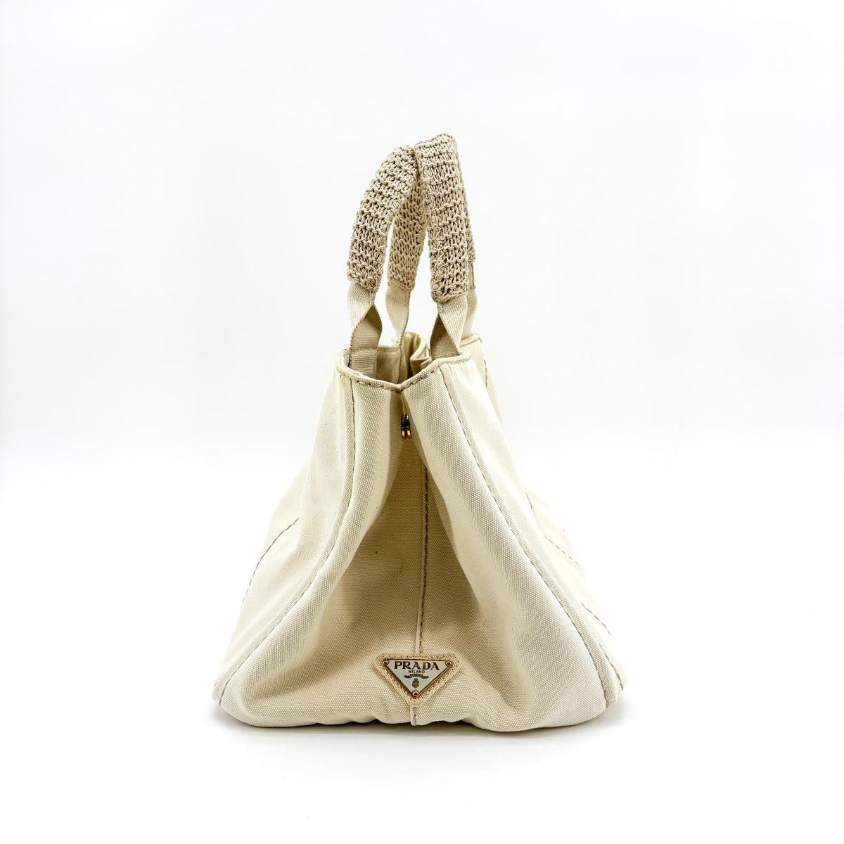 Prada Canapa Canvas, Beige, Canvas, Tote Bag