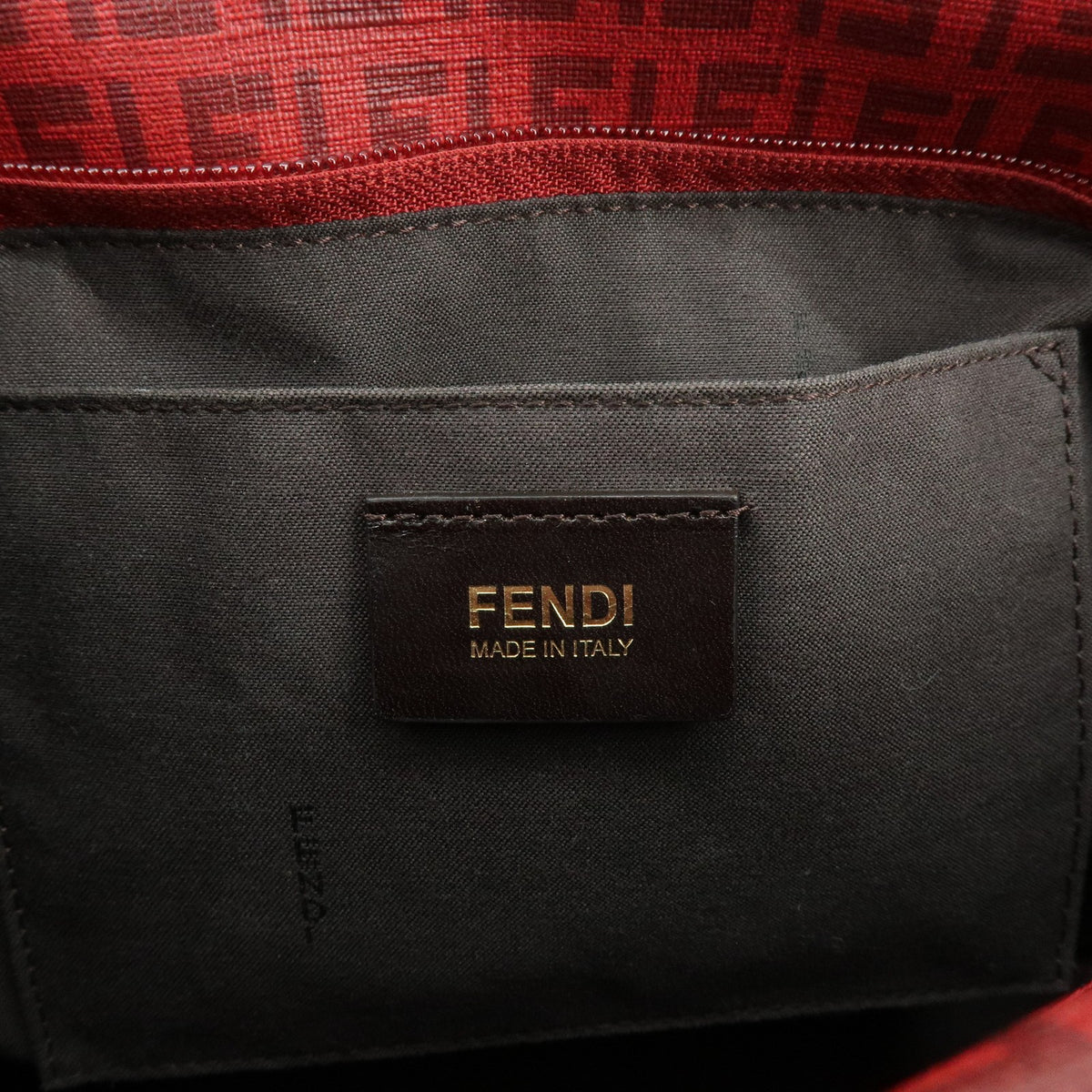 Fendi Superstar Zucchino Coated Canvas, Red, PVC, Tote Bag