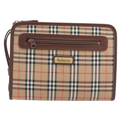 Burberry Nova check Pochette Canvas, Beige, Canvas, Clutch