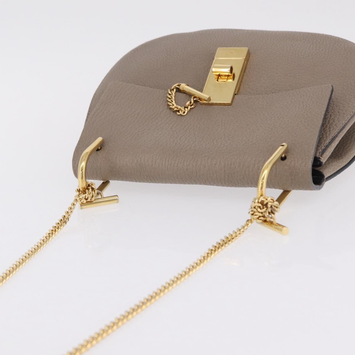 Chloe Drew Leather, Beige, Leather, Crossbody Bag