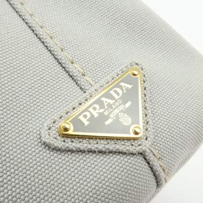 Prada Canapa Convertible Canvas, Gray, Canvas, Tote Bag