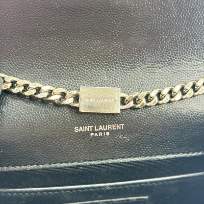 Saint Laurent Classic Monogram Grainy Leather, Black, Leather, Crossbody Bag