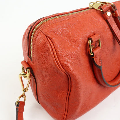 Louis Vuitton Speedy Bandouliere Monogram Empreinte Leather, Orange, Leather, Handbag