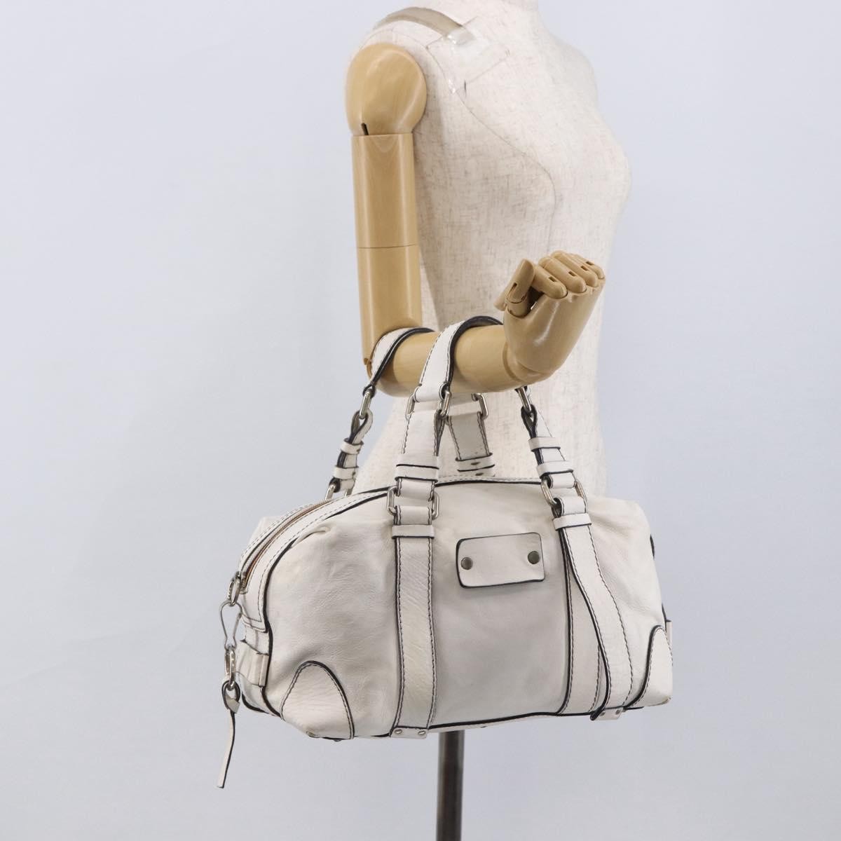 Chloe Handbag Leather, White, Leather, Handbag