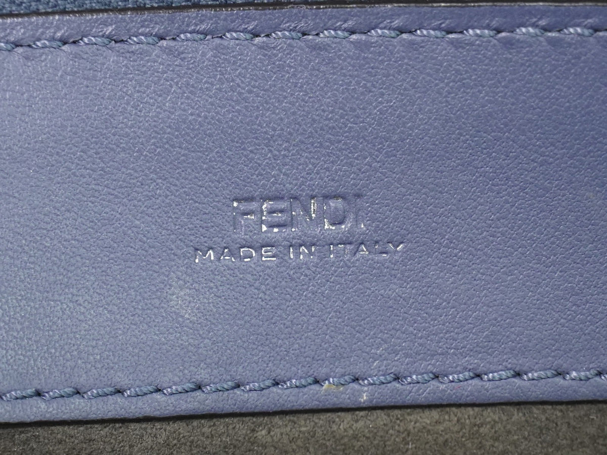 Fendi DotCom Convertible Satchel Leather, Blue, Leather, Handbag