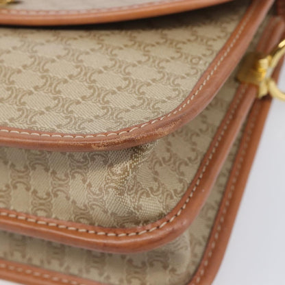 Celine Macadam Shoulder Canvas, Beige, Canvas, Crossbody Bag