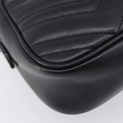 Gucci GG Marmont Matelasse Leather, Black, Leather, Shoulder Bag