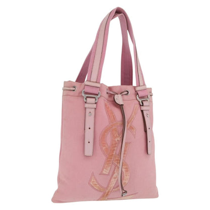 Saint Laurent Kahala Drawstring Canvas, Pink, Canvas, Tote Bag