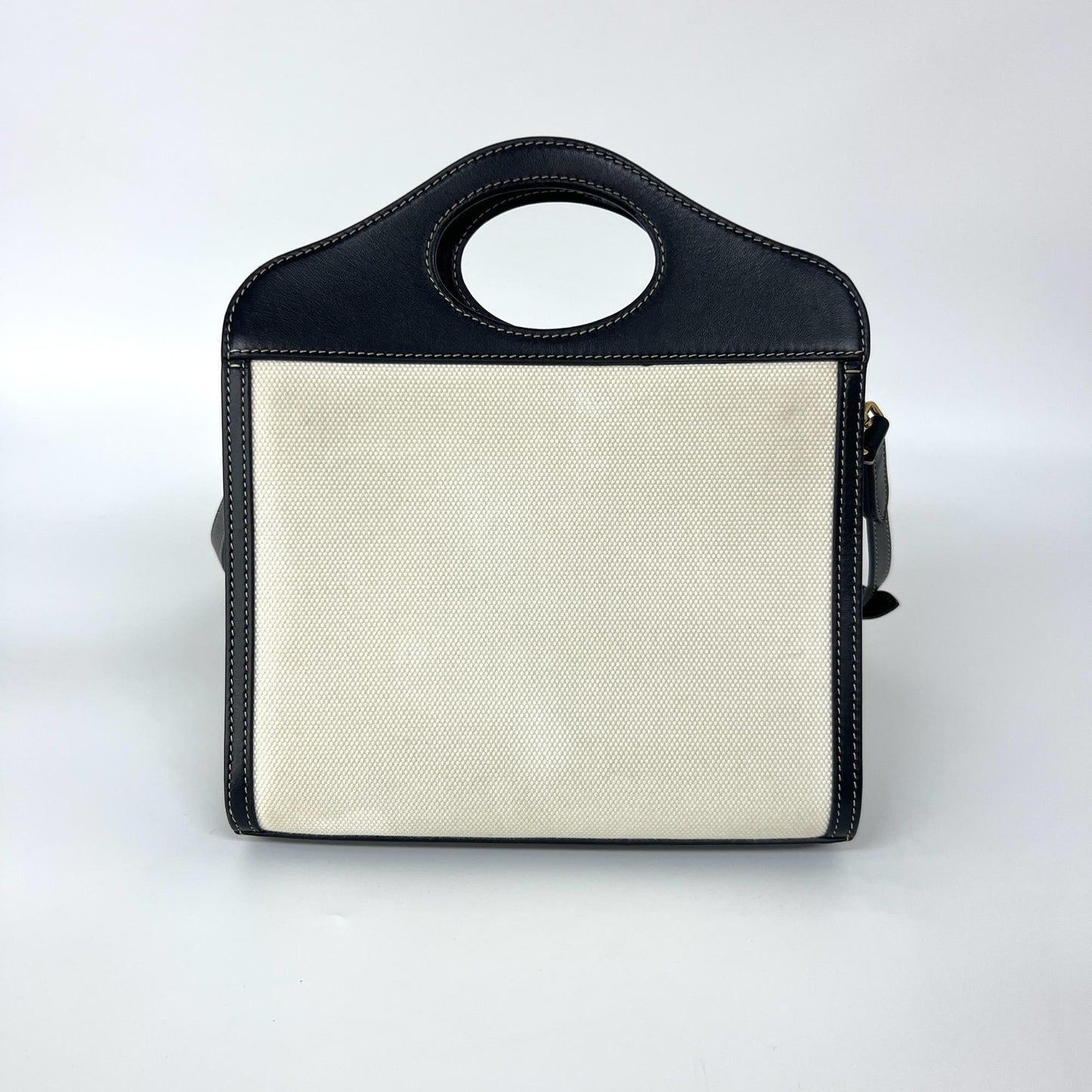 Burberry Pocket Bag Check Canvas and Leather, Beige, Canvas, Clutch