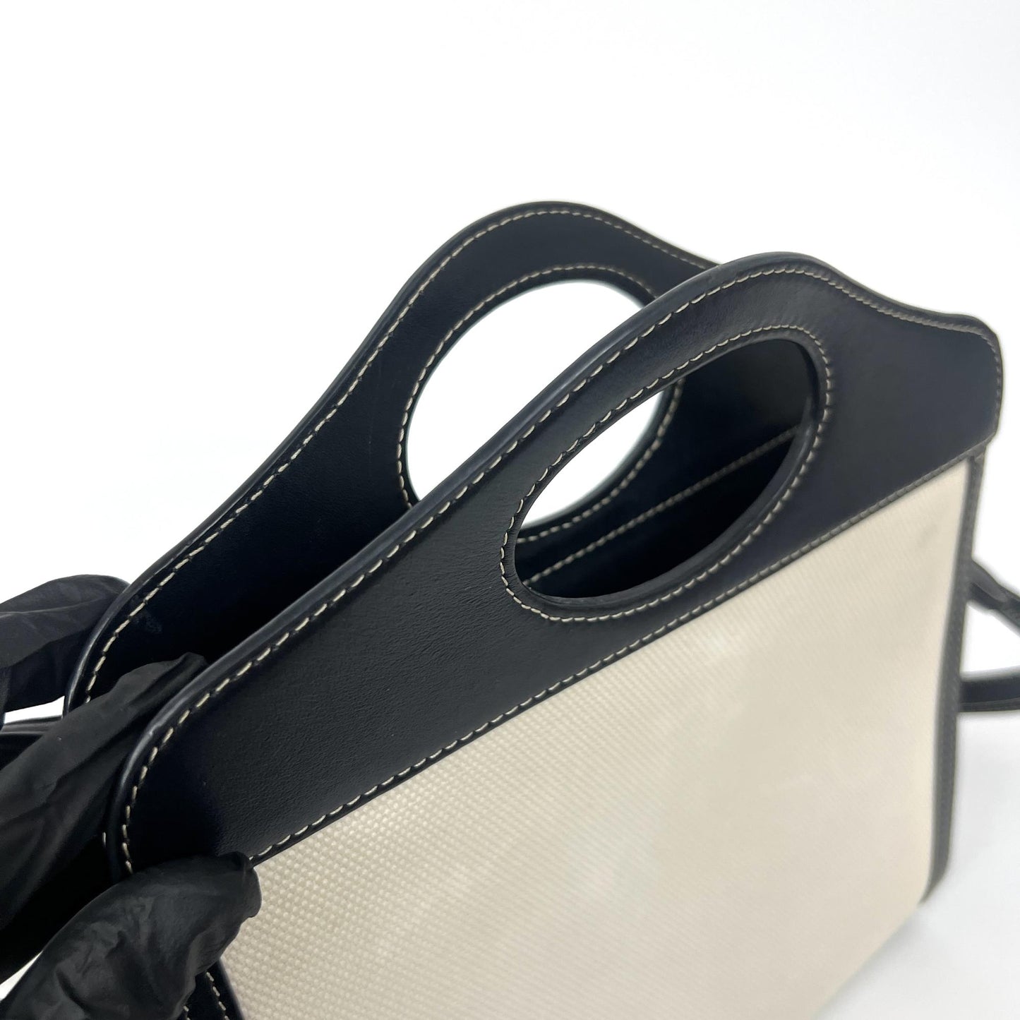 Burberry Pocket Bag Check Canvas and Leather, Beige, Canvas, Clutch