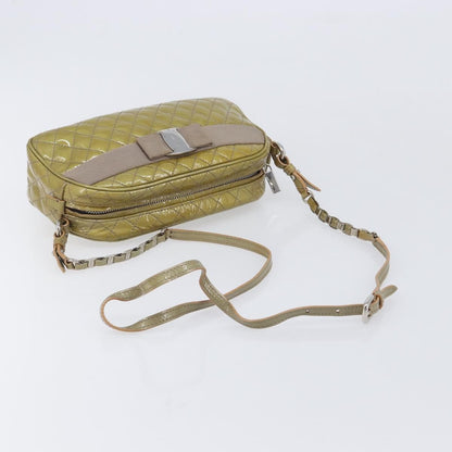 Salvatore Ferragamo Vala Patent Leather, Green, Patent Leather, Shoulder Bag