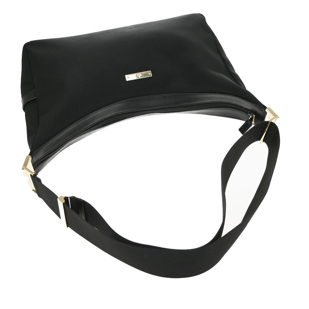 Gucci Vintage Hobo Canvas, Black, Canvas, Shoulder Bag