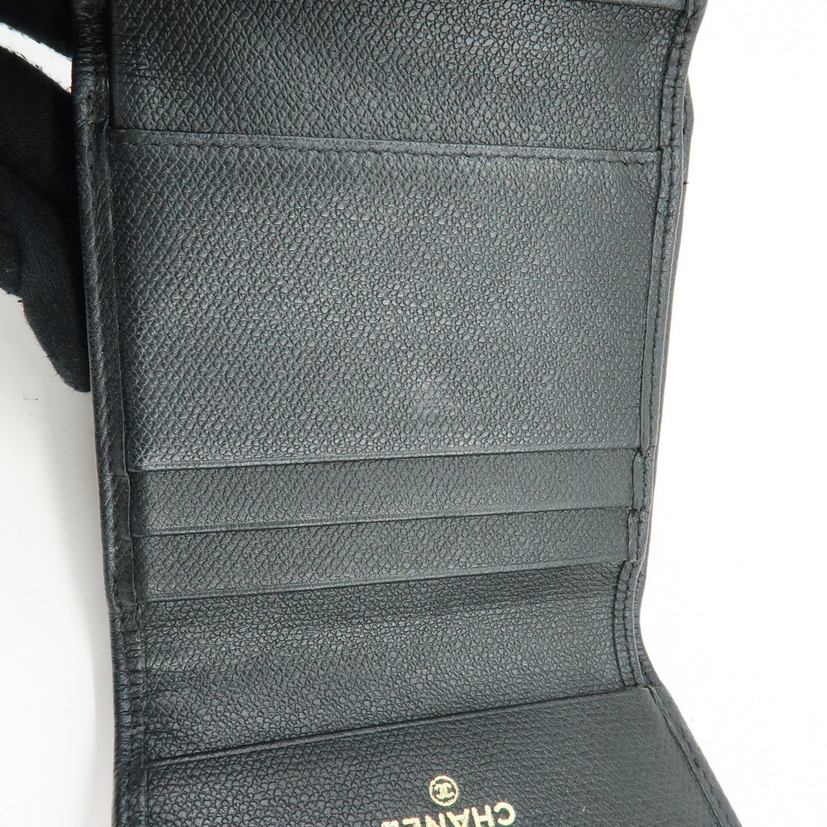 Chanel CC Button Coin Purse Leather, Black, Calfskin, Card Holder