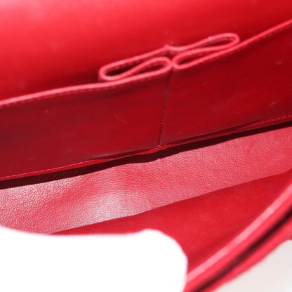 Chanel Vintage Classic Double Flap Bag Quilted Wool, RED, COTTON, Shoulder bag