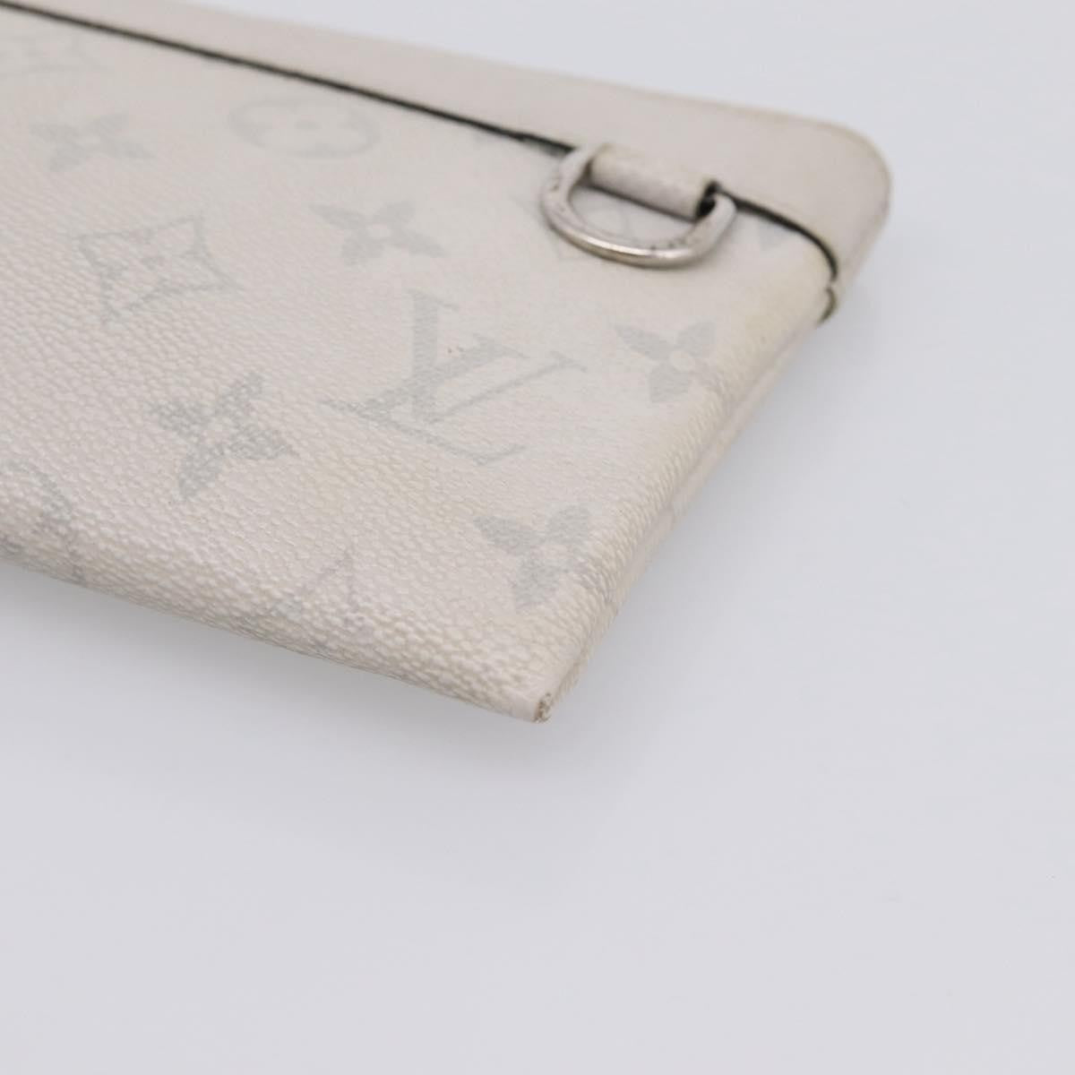 Louis Vuitton Discovery Pochette Monogram Taigarama, White, Canvas, Clutch