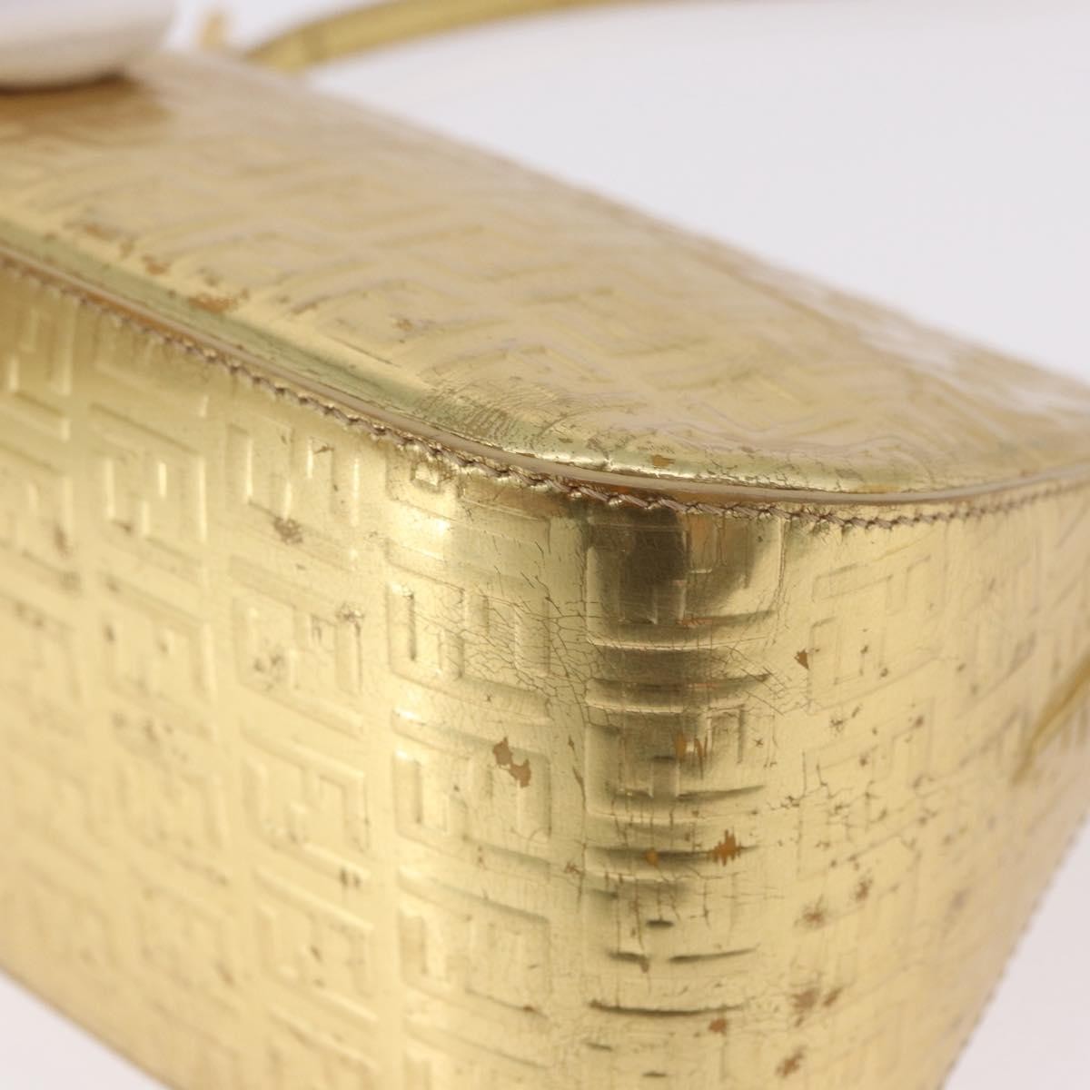 Fendi Mamma Baguette Zucchino canvas, Gold, Canvas, Shoulder Bag