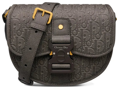 Christian Dior Gallop Flap Messenger Bag Oblique Canvas, Gray, Canvas, Shoulder Bag