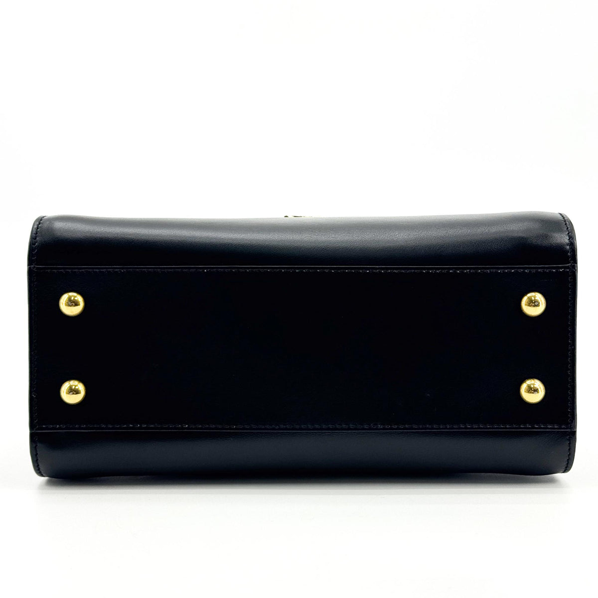 Saint Laurent Convertible Monogram Cabas Leather, Black, Leather, Tote Bag