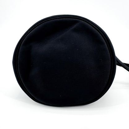 Balenciaga Wheel Drawstring Bucket Nylon, Black, Canvas, Handbag