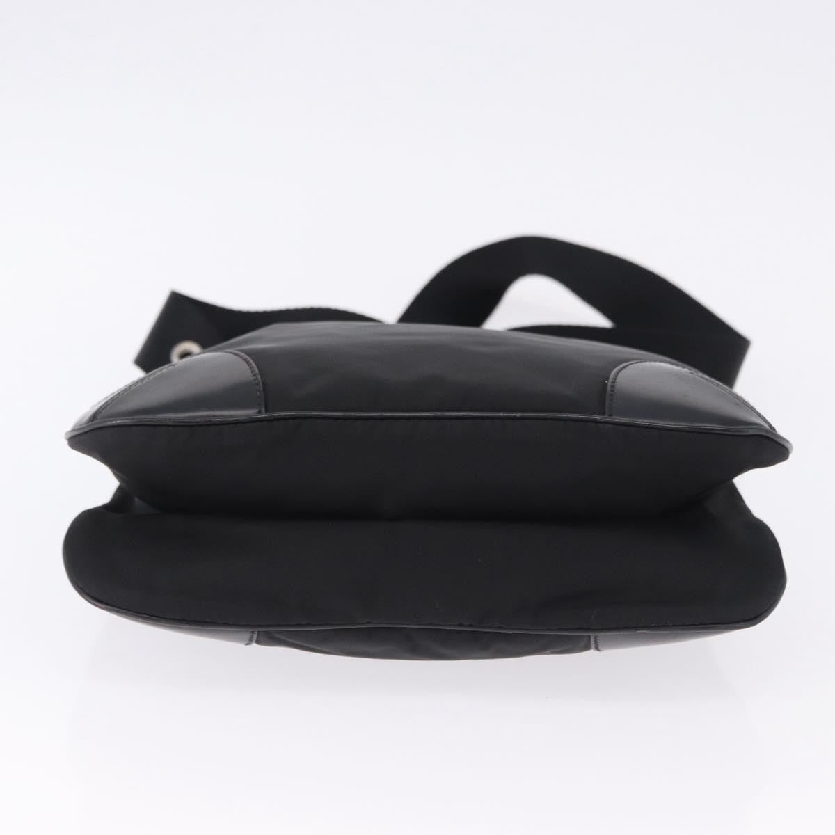 Prada Zip Messenger Tessuto with Leather, Black, Nylon, Handbag