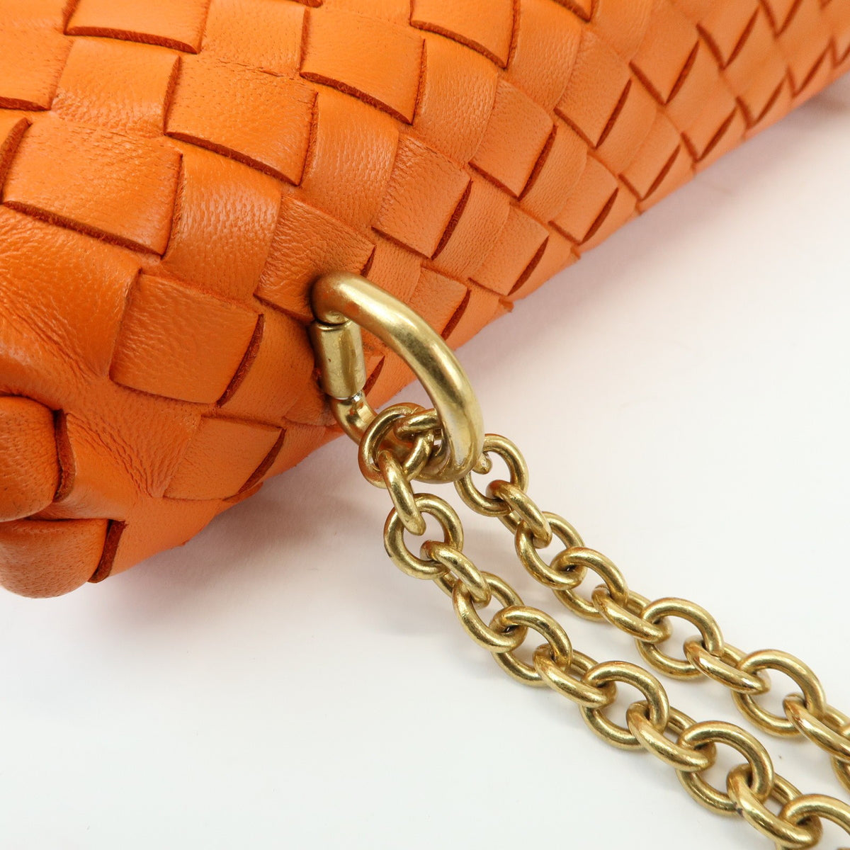 Bottega Veneta Olimpia Intrecciato Nappa, Orange, Leather, Crossbody Bag