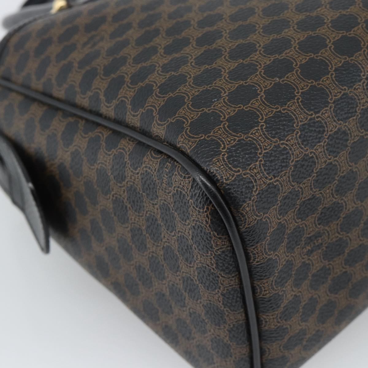 Celine Vintage Boston Macadam Coated Canvas, Black, Canvas, Handbag