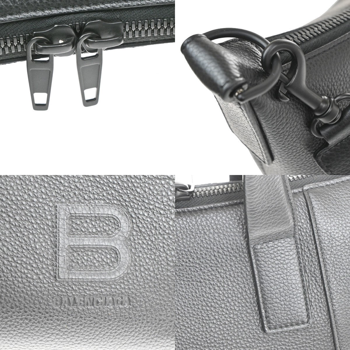 Balenciaga Hourglass Carryall Leather, Black, Leather, Handbag
