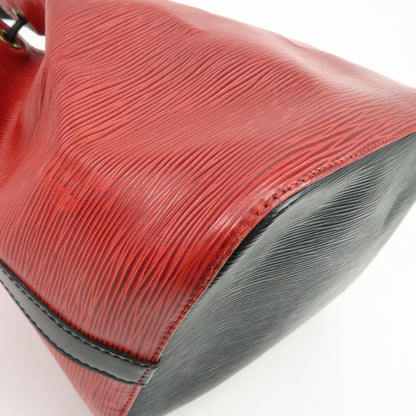 Louis Vuitton Bicolor Petit Noe Epi Leather, Red, Leather, Handbag