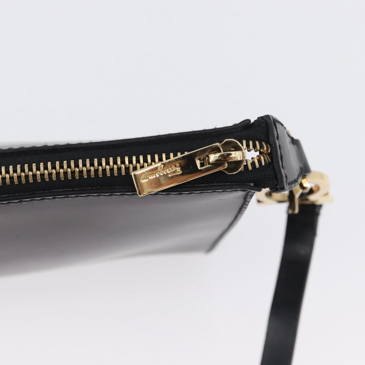 Salvatore Ferragamo Gancini Leather, Black, Leather, Crossbody Bag
