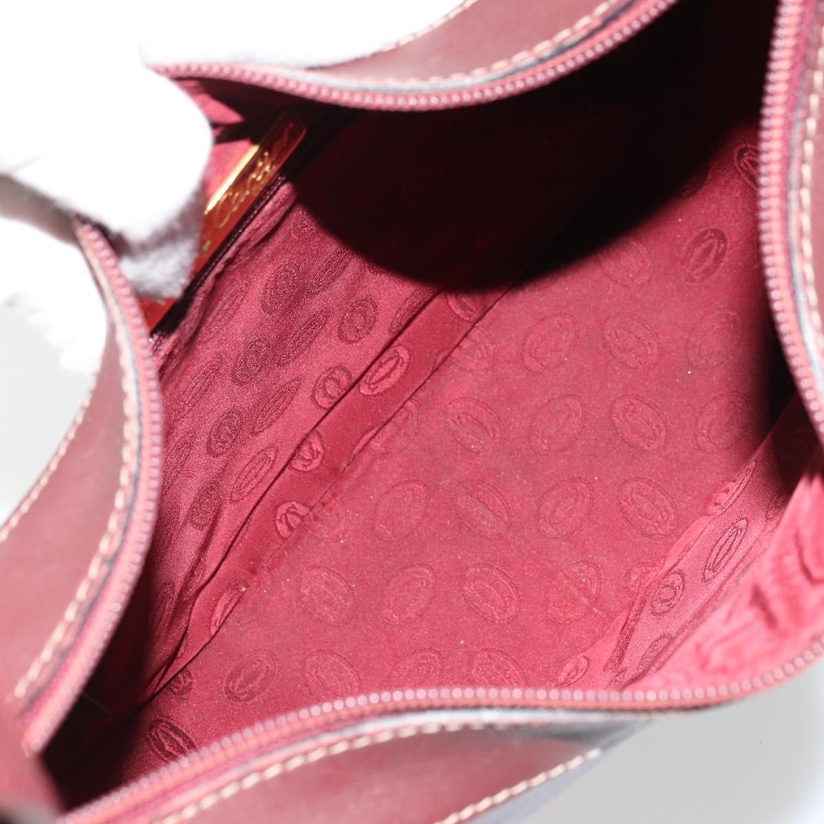 Cartier Vintage must de Cartier Leather, Burgundy, Leather, Shoulder Bag