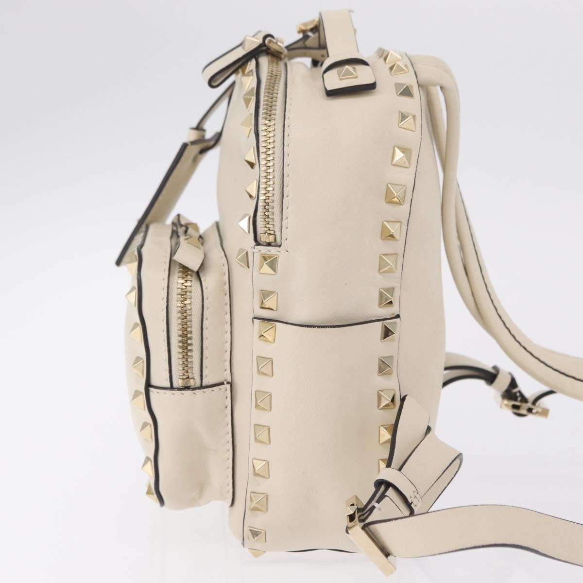 Valentino Garavani Rockstud Leather, Beige, Leather, Tote Bag