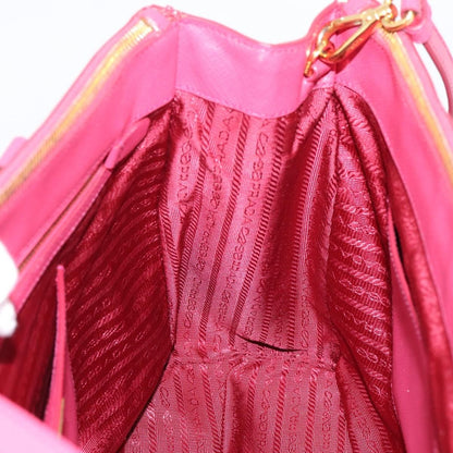Prada Galleria Double Zip Saffiano Leather, Pink, Leather, Tote Bag
