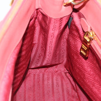 Prada Galleria Double Zip Saffiano Leather, Pink, Leather, Tote Bag