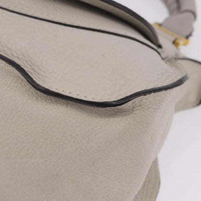 Chloe Marcie Satchel Leather, Gray, Leather, Handbag