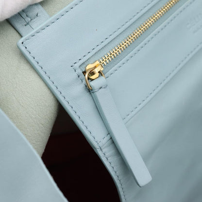 Celine Horizontal Bi-Cabas Leather, Blue, Leather, Tote Bag