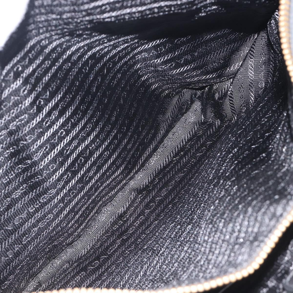 Prada Gaufre Double Zip Convertible Nappa Leather, Black, Leather, Tote Bag