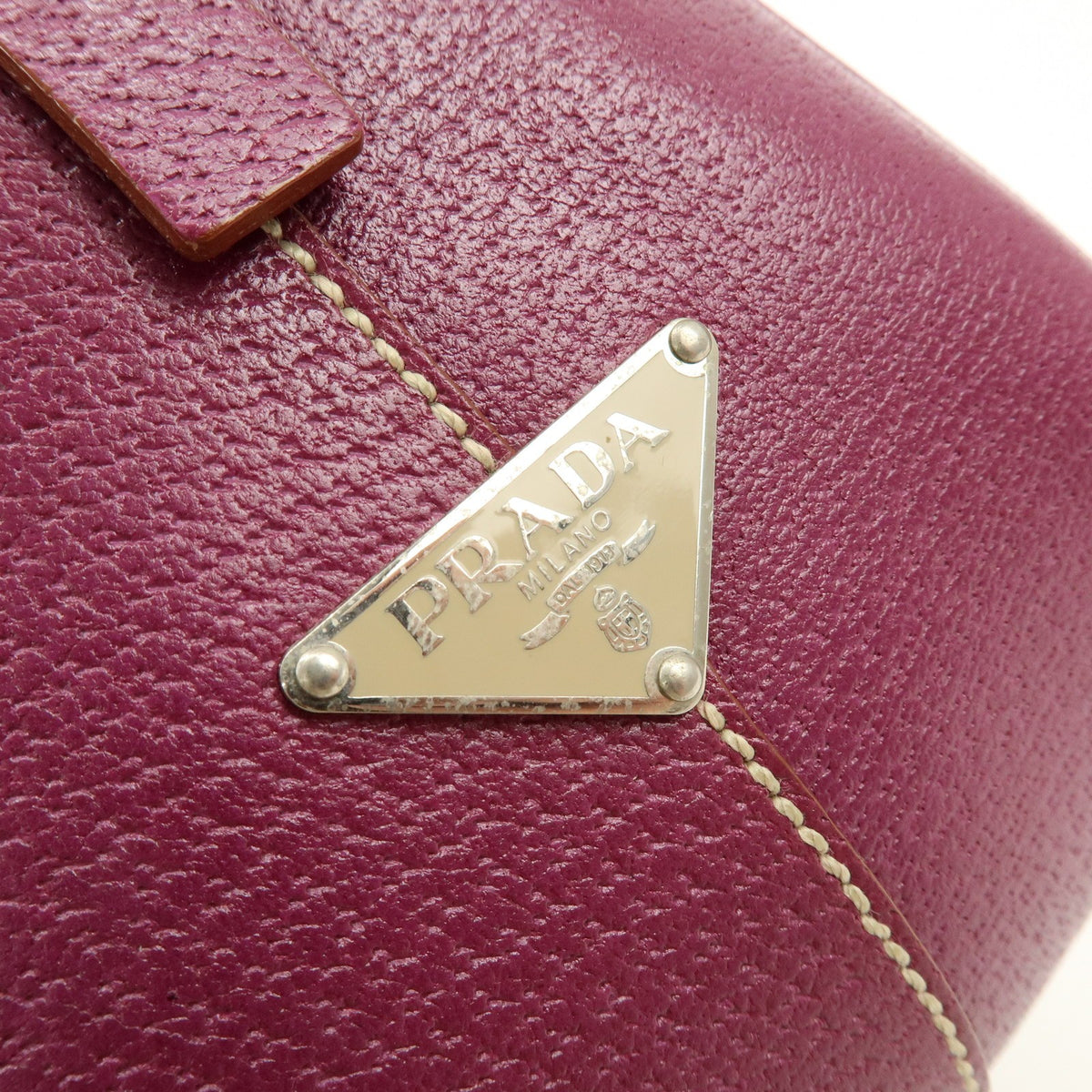 Prada Bowler Canvas with Leather, Purple, Canvas, Shoulder Bag