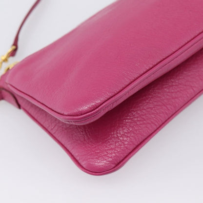 Miu Miu Madras Double Zip Leather, Pink, Leather, Crossbody Bag