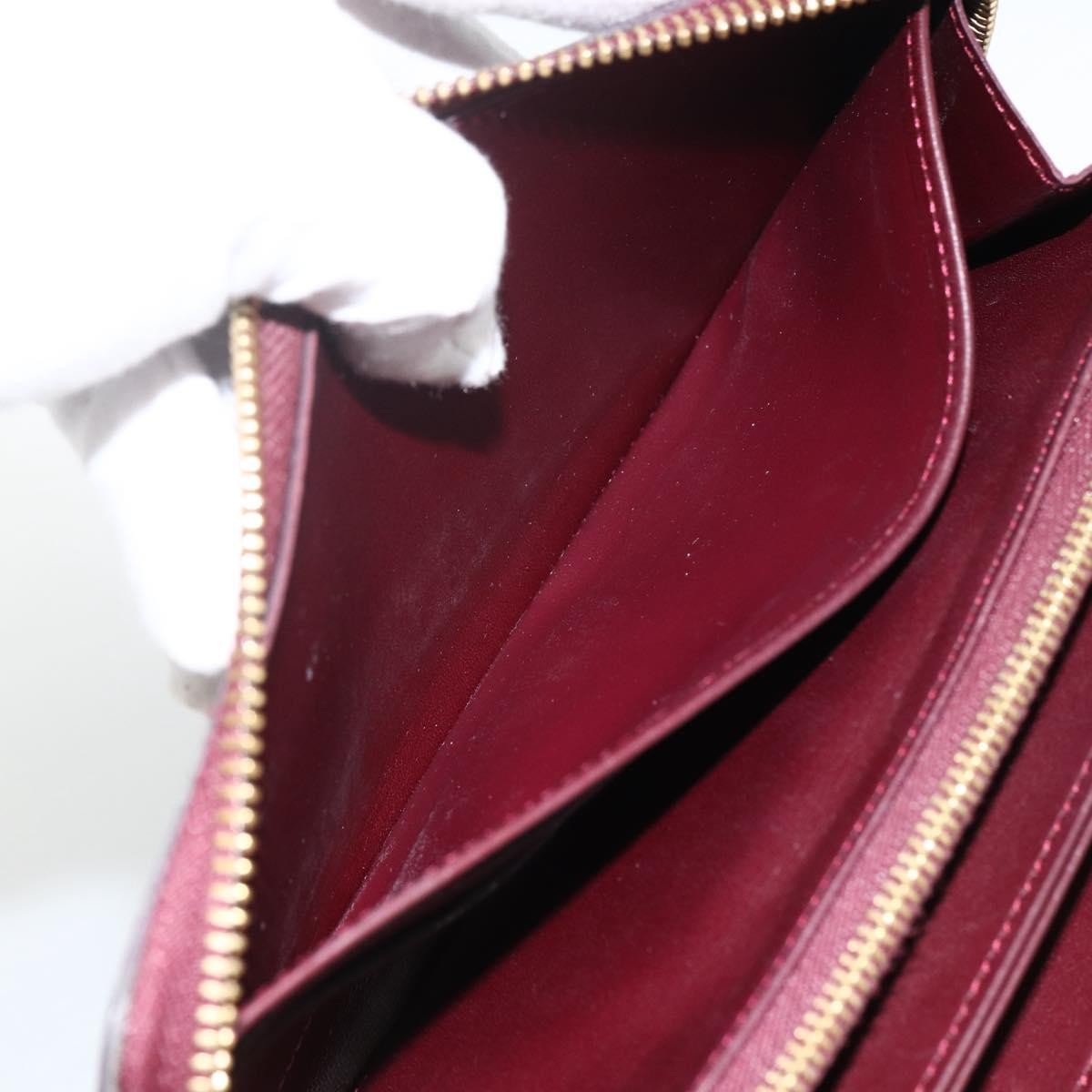 Louis Vuitton Zippy Leather, Red, Patent Leather, Wallet