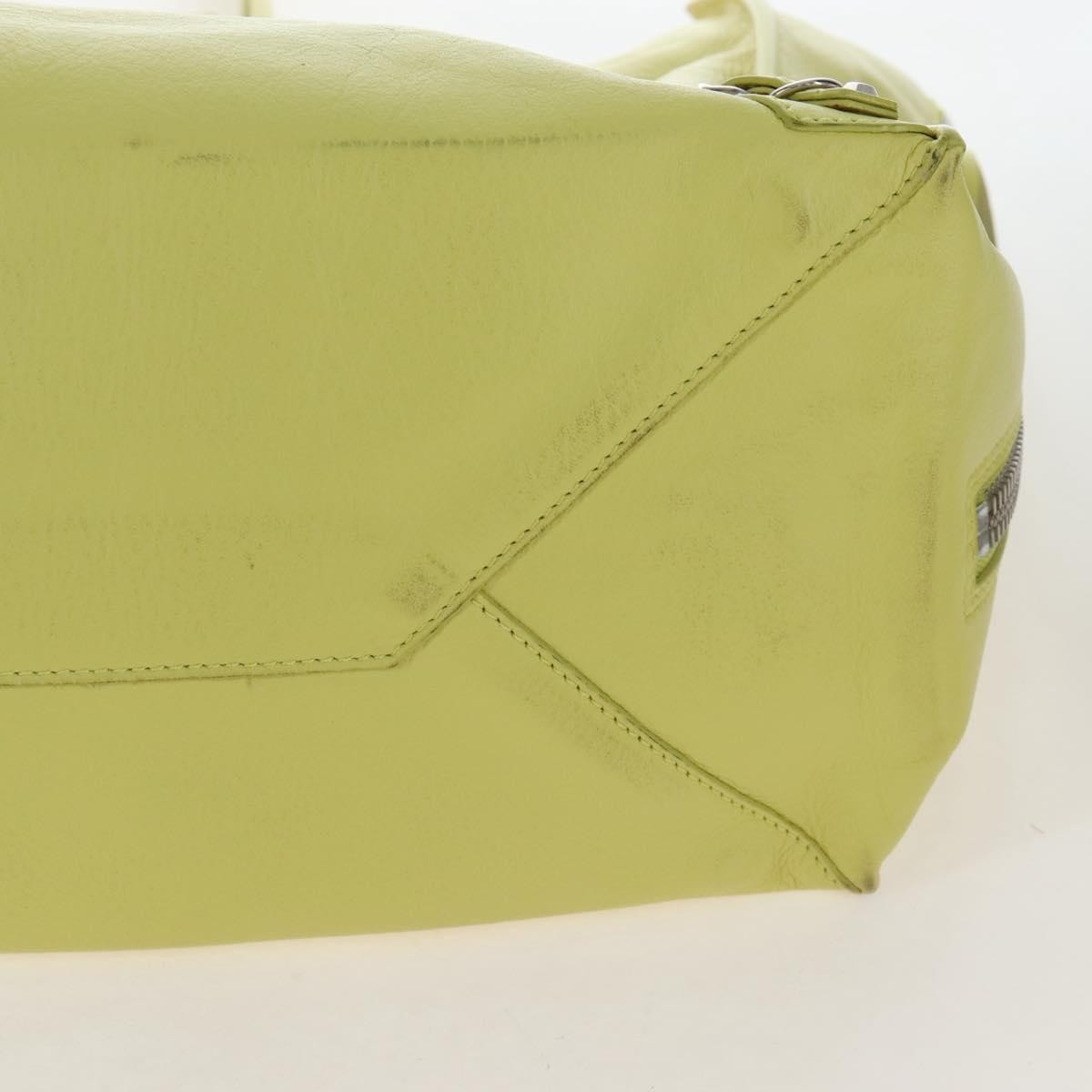 Balenciaga Papier A4 Zip Around Classic Studs Leather, Yellow, Leather, Handbag