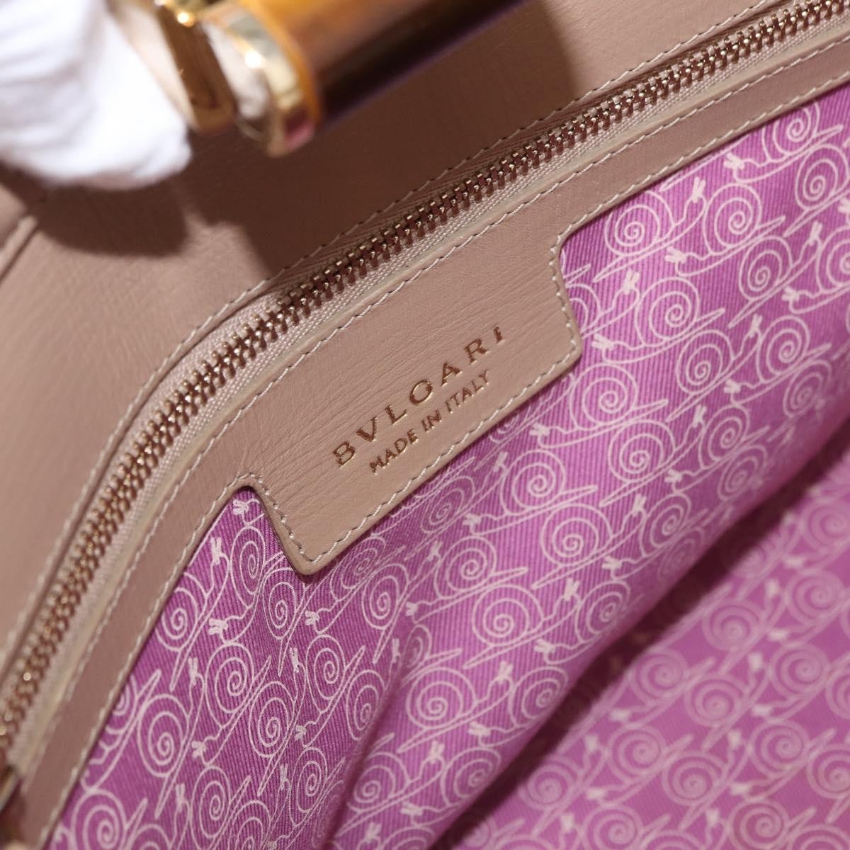 Bvlgari Isabella Rossellini Leather, Beige, Leather, Handbag