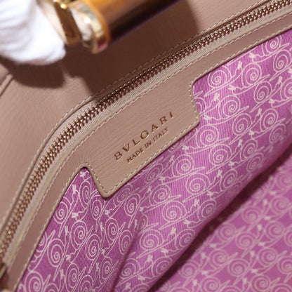 Bvlgari Isabella Rossellini Leather, Beige, Leather, Handbag