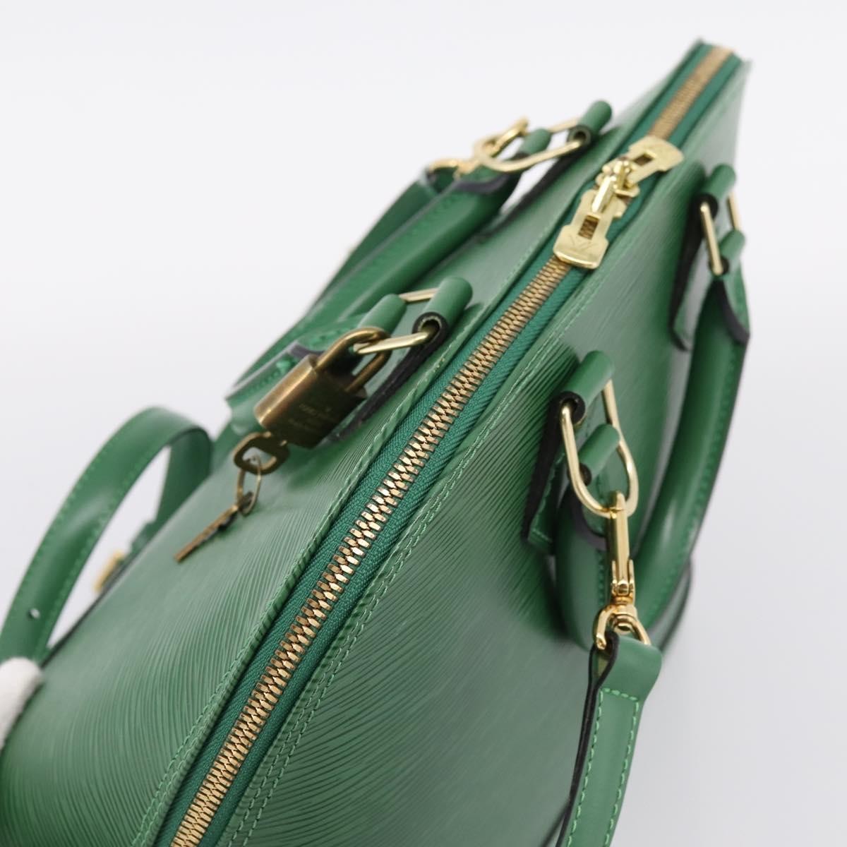 Louis Vuitton Alma Epi Leather, Green, Leather, Handbag