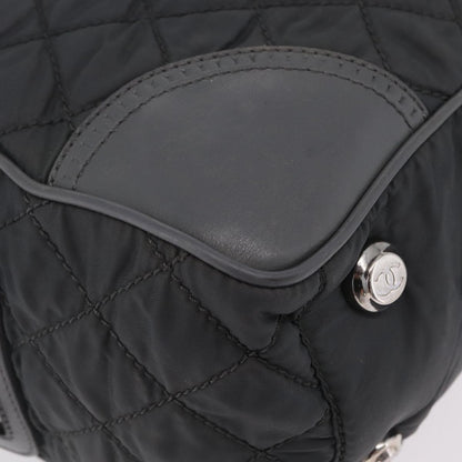 Chanel Vintage CC Quilted Nylon, Gray, Nylon, Tote Bag