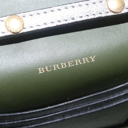 Burberry D-Ring Chain Leather, Silver, Leather, Shoulder Bag